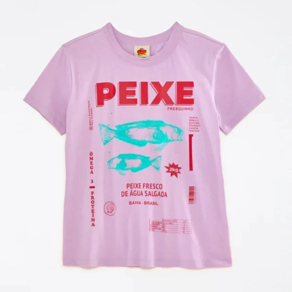 FARM Rio Lilac Peixe Fish Graphic T-Shirt - Picture 3 of 11